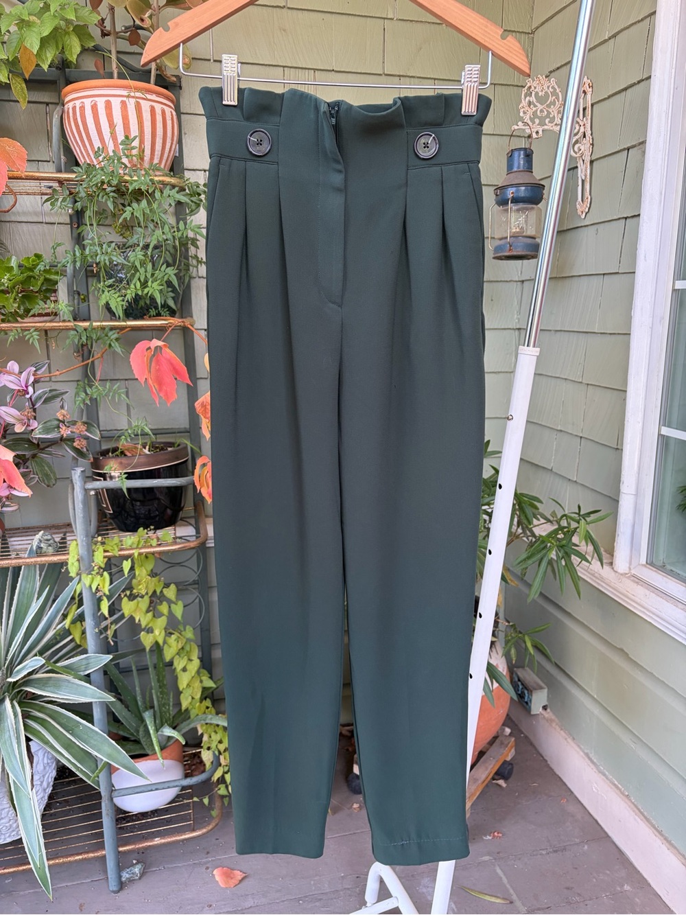 Hunter green high waist dress pants